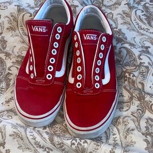 Vans Red Lace-Free Sneakers